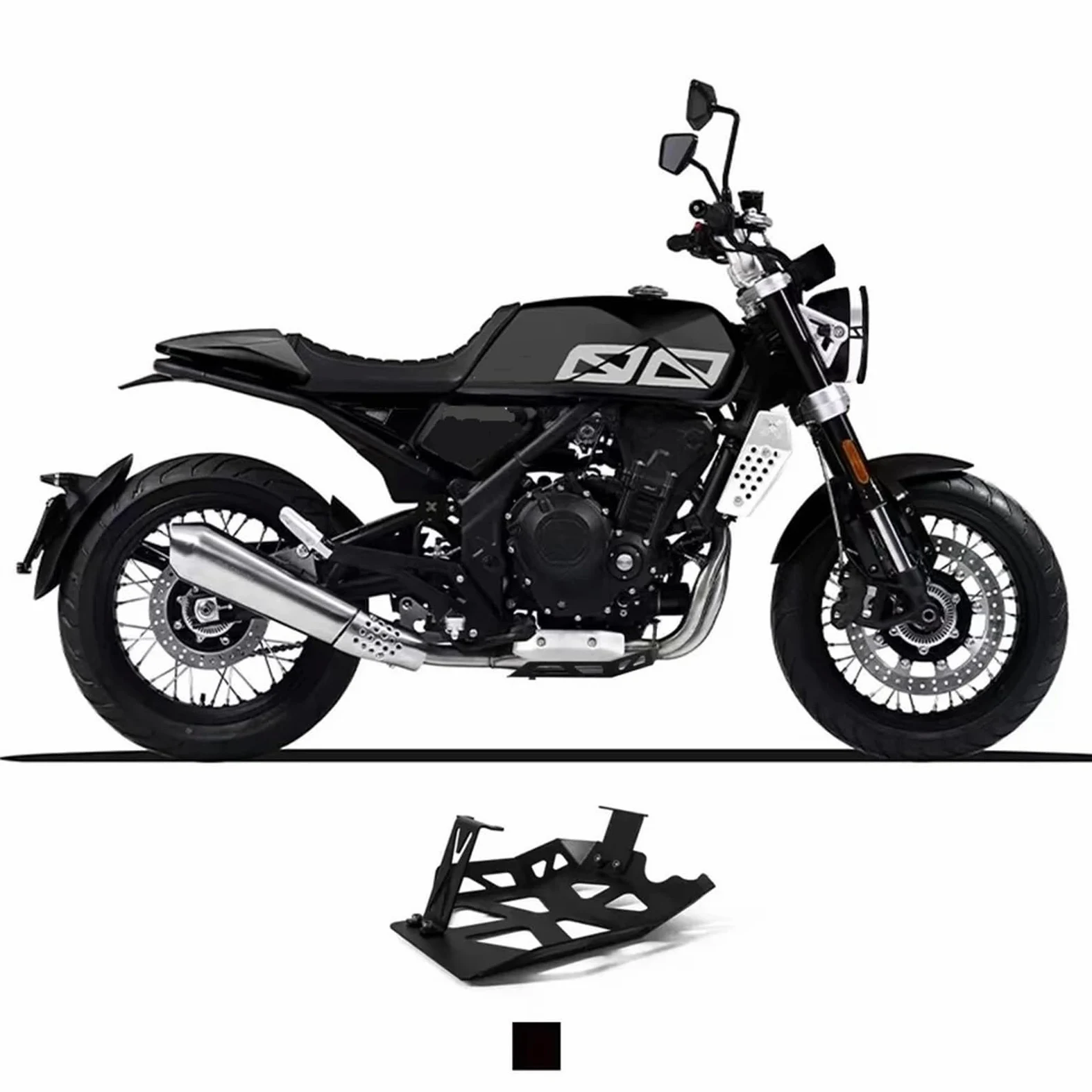 Kits de Montaje Arandelas Compatible con Brixton Crossfire 500, Protector de cárter Aluminio, Placas protección, Cubierta del Motor Motos Deflector de Viento(Silver 3mm)