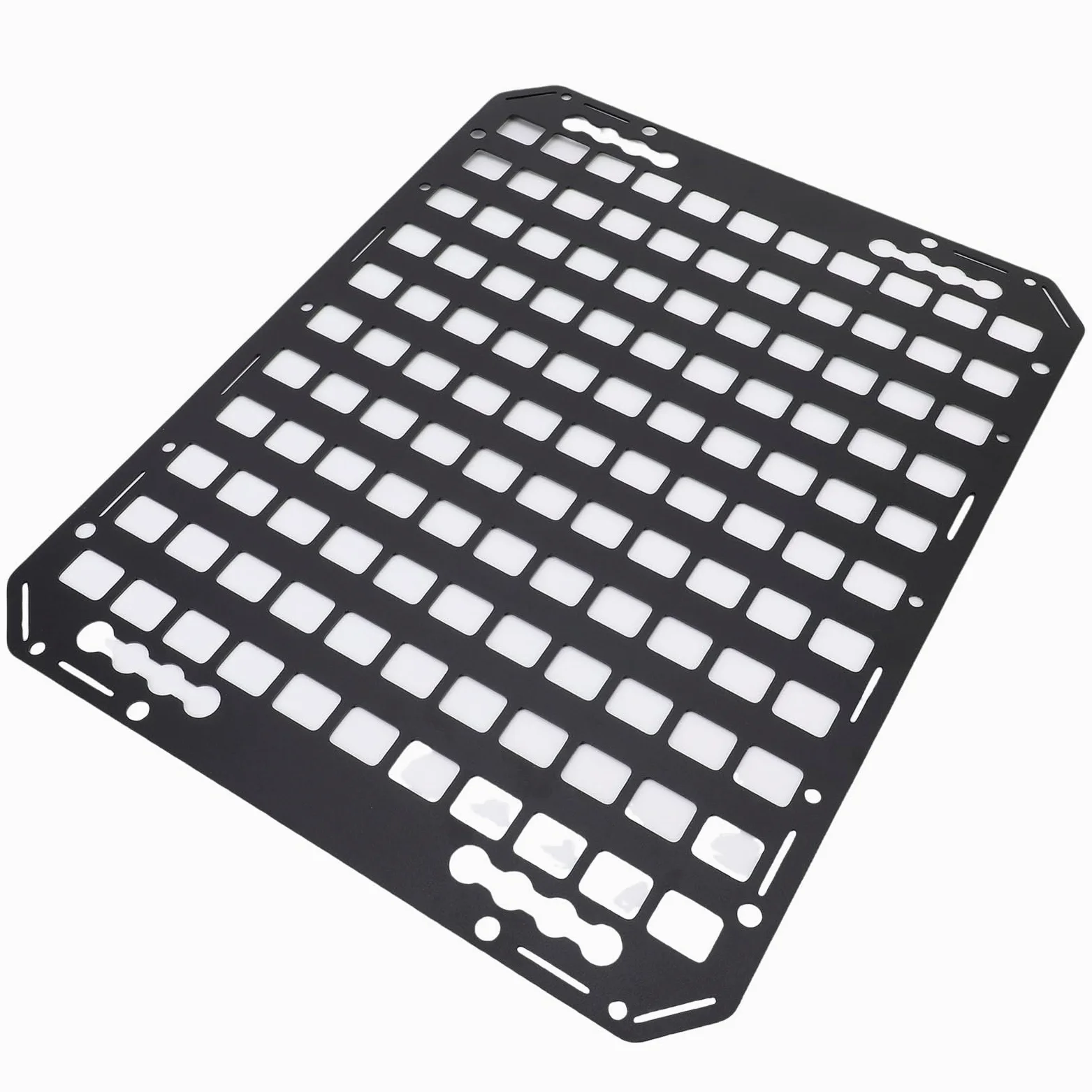Panel Molle de Camión Panel de Carga Organizador de Estanterías de Aluminio de Servicio Pesado con Múltiples Agujeros para Las Pistas L Se Adapta a SUVS Pickup Camionetas