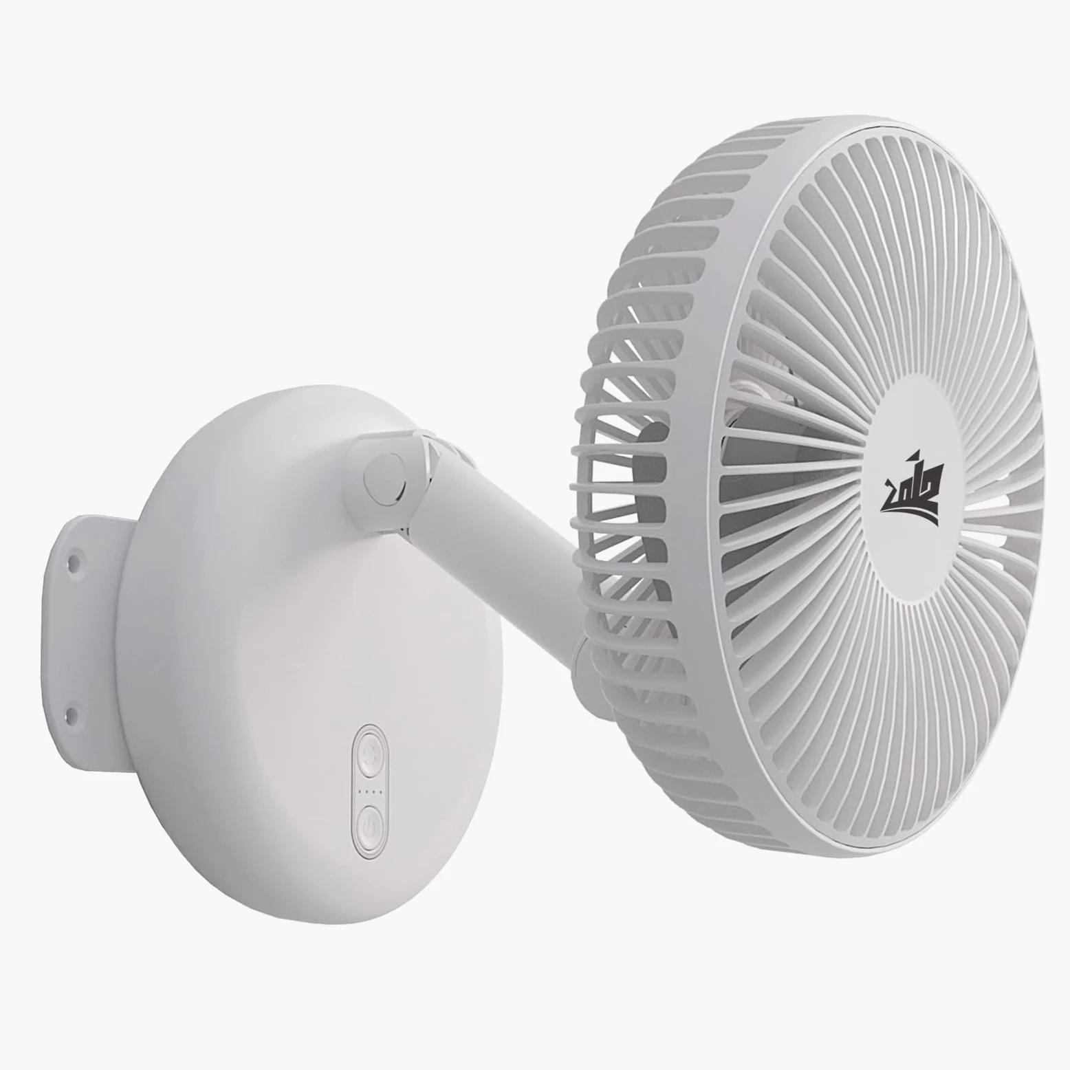 Ventilador de pared para autocaravana: rotación 180°, inclinación 90°, oscilación 100°, LED colorido, 4 velocidades
