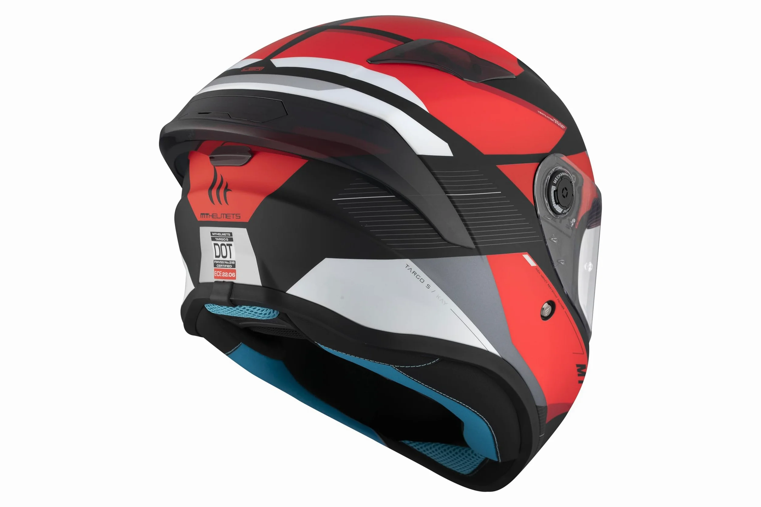 MT HELMETS Targo S – Casco Moto Integral con Visor Solar Full Vision, Pantalla Compatible con Pinlock, Interior Lavable y Cierre Micrométrico | Calota HIRP | Homologado ECE 22.06 & DOT