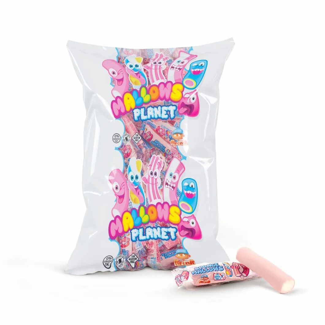 Esponjitas Top Mallows Envueltas De Colores Para Mesas Dulces, Sin Gluten, Sin Lactosa, 0% Materia Grasa, Marshmallow Sponge Rosa 110