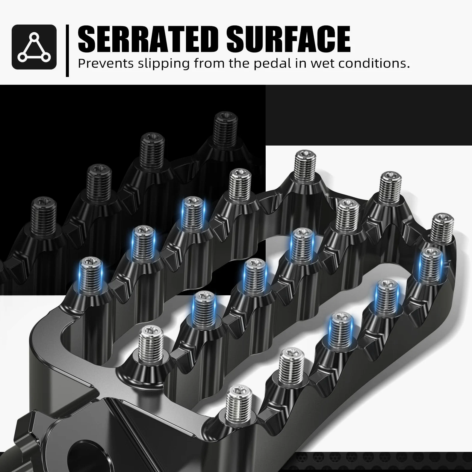 NICECNC Reposapiés Ancho | Compatible with Yamaha Tenere700 XTZ 700 2019-2024, Estribo Alargado Alargado 6061 Aluminio, Negro