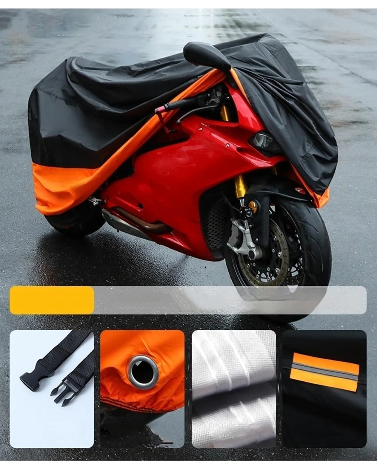 Funda Impermeable Motocicleta para ADV 350 con Bandas Reflectantes, Orificios para Candado Y Bolsa De Almacenamiento