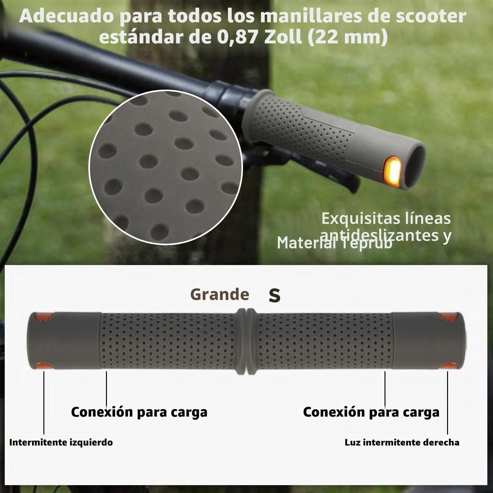 E Scooter Intermitente con Luz Manillar, Carga Inalámbrica en Empuñadura y Mando a Distancia para Xiaomi M365 Pro1 Pro2, Ninebot Max G30 G30D