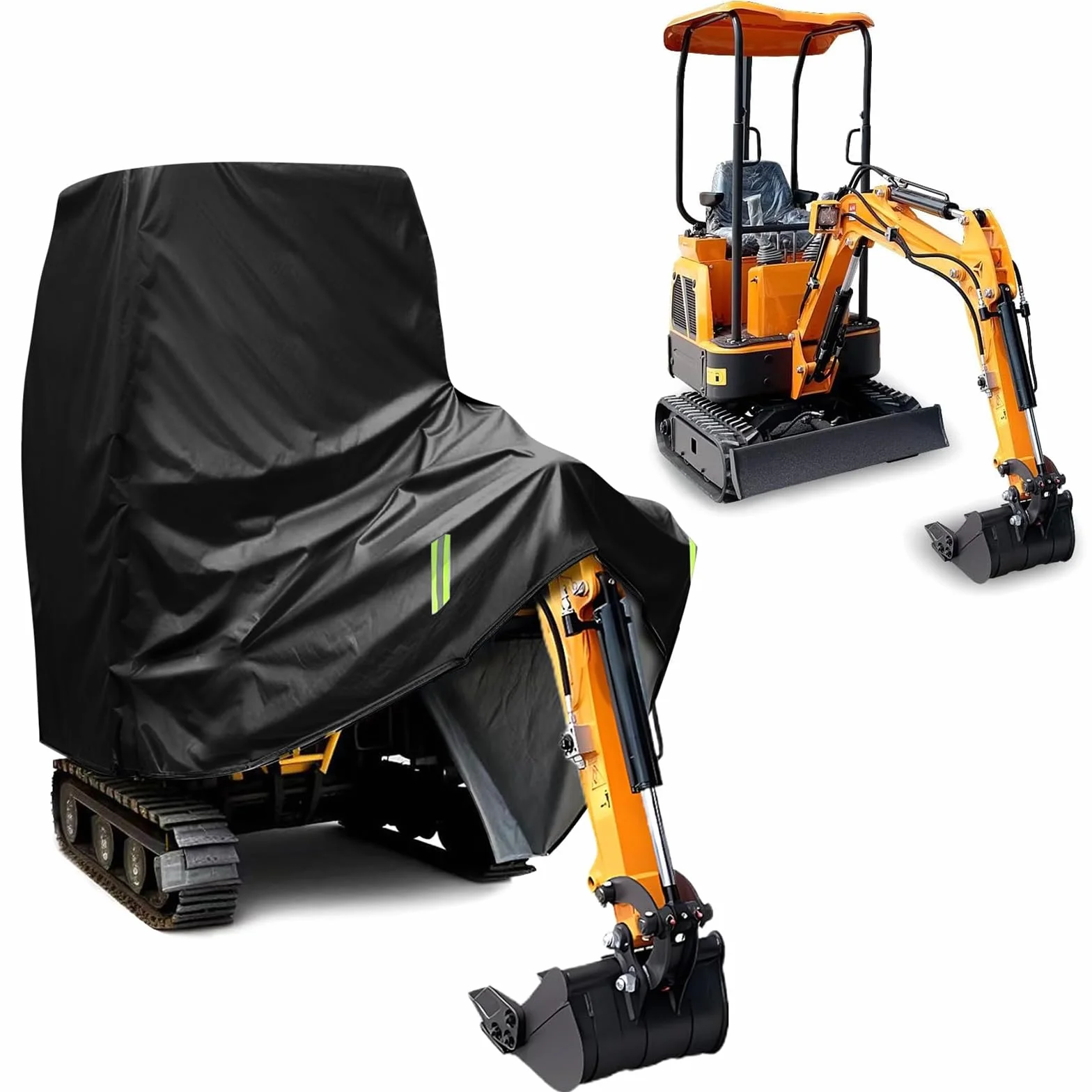 LIROPAU Cubierta para Miniexcavadora, Cubierta Protectora para excavadora, Cubierta para excavadora, Cubierta Protectora para excavadora a Prueba de Viento, Nieve, Lluvia, Polvo, Helada, protección UV