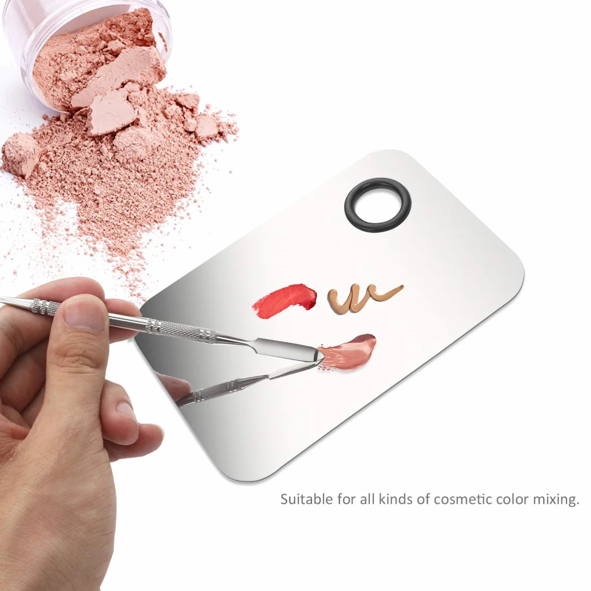 Paleta De Mezclas Maquillaje Profesional 11.5 x 7.5 cm con Espátula