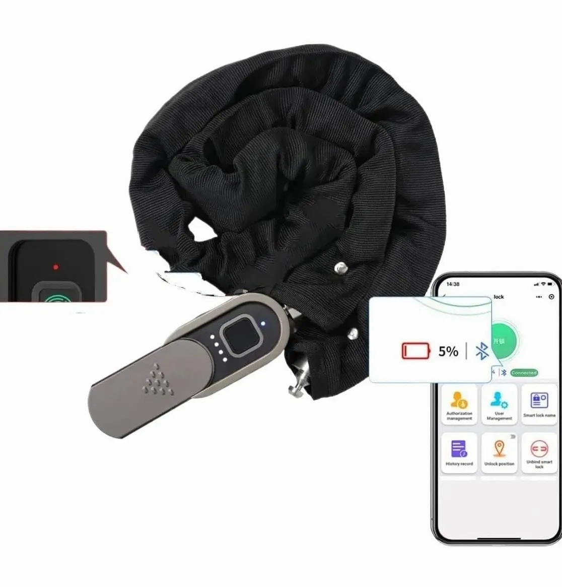 Candado Moto Cadena Cerradura de Cadena con Llave Impermeable para Bicicleta, 100CM, Apta para, Scooter, Motocicleta, Puerta, Valla candado para Manillar
