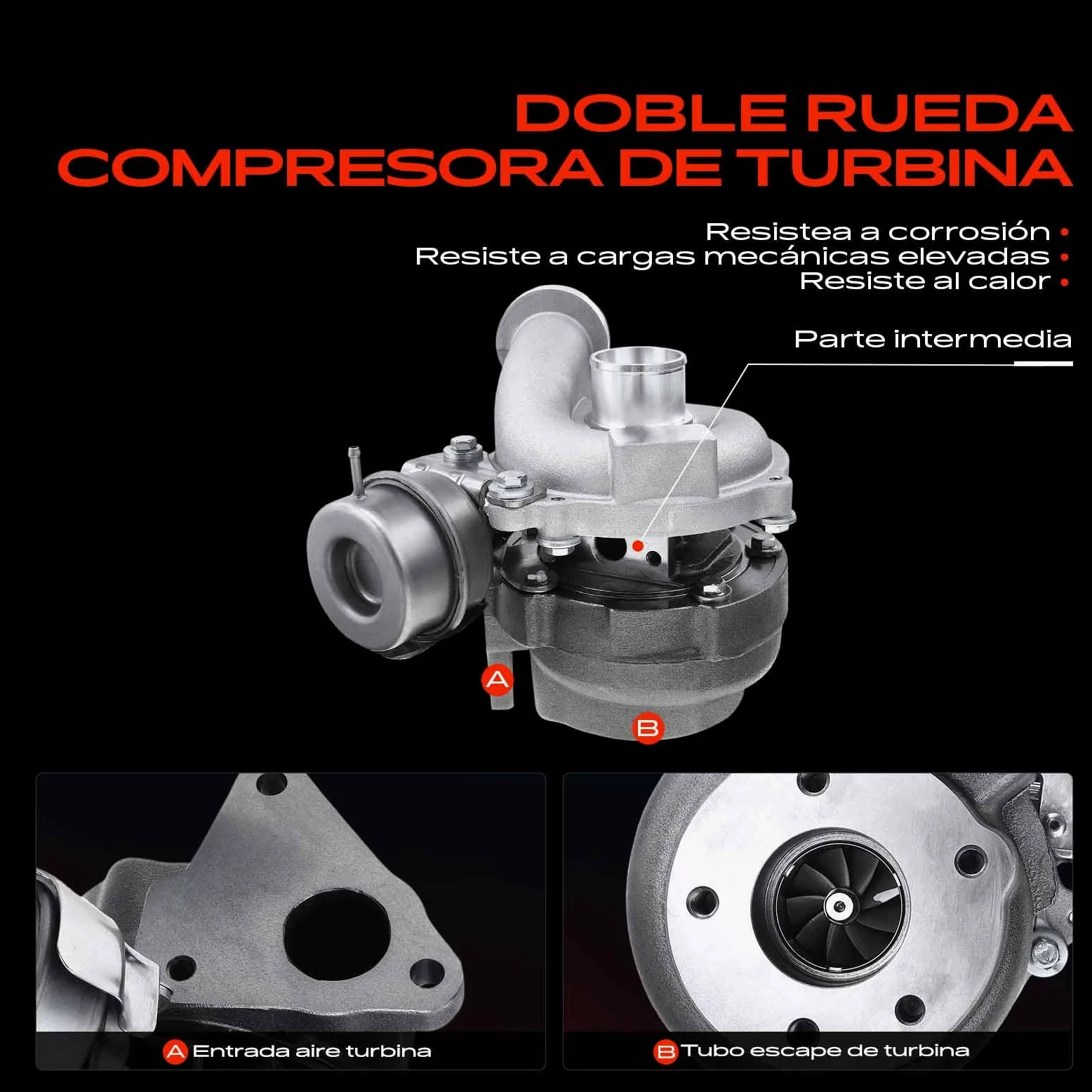 Frankberg Turbocompresor refrigerado por aceite BV39 8200405203 | Compatible con: Autobús NV200/Evalia, Scénic III JZ0/1, Tiida Hatchback C11, Saloon Tiida SC11, Cubo Z12