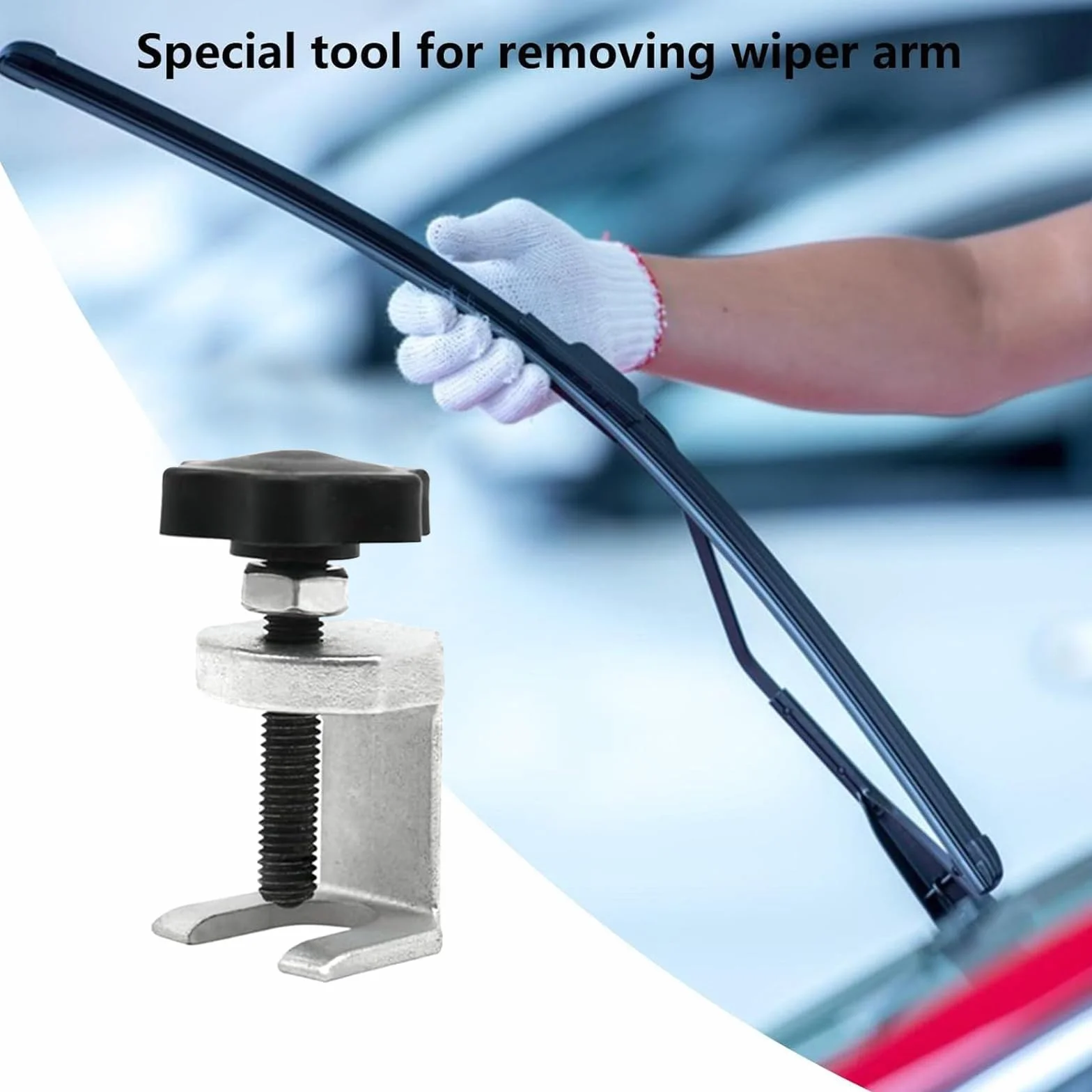 2 extractores de brazo de limpiaparabrisas, extractor de limpiaparabrisas ajustable, brazo de limpiaparabrisas, herramienta de desmontaje de abrazaderas de polo, extractor de brazo