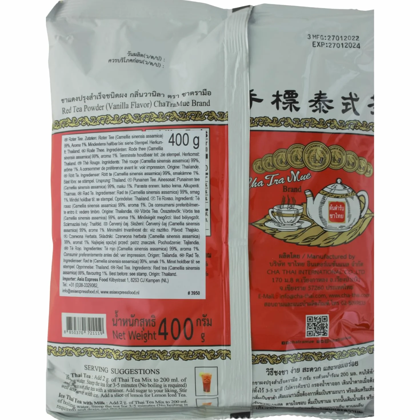 ChaTraMue Paquete de Mezcla Tailandesa 400 g