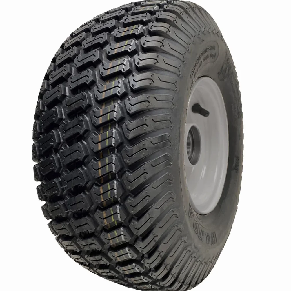 Rueda para cortacésped de 15 x 6.00-6, cubo de 65 mm, neumático P332 de 4 capas en llanta de 20 mm