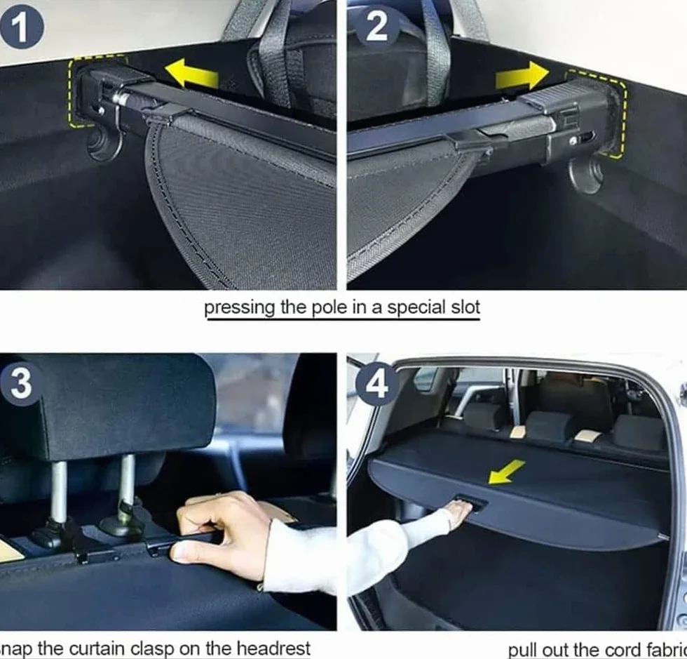 Coche Maletero Trasero Estante Cortina para FIT Jazz 2008-2013, Trasero Trunk Estante de Paquetes Privacidad Cargo Protectora Cubierta