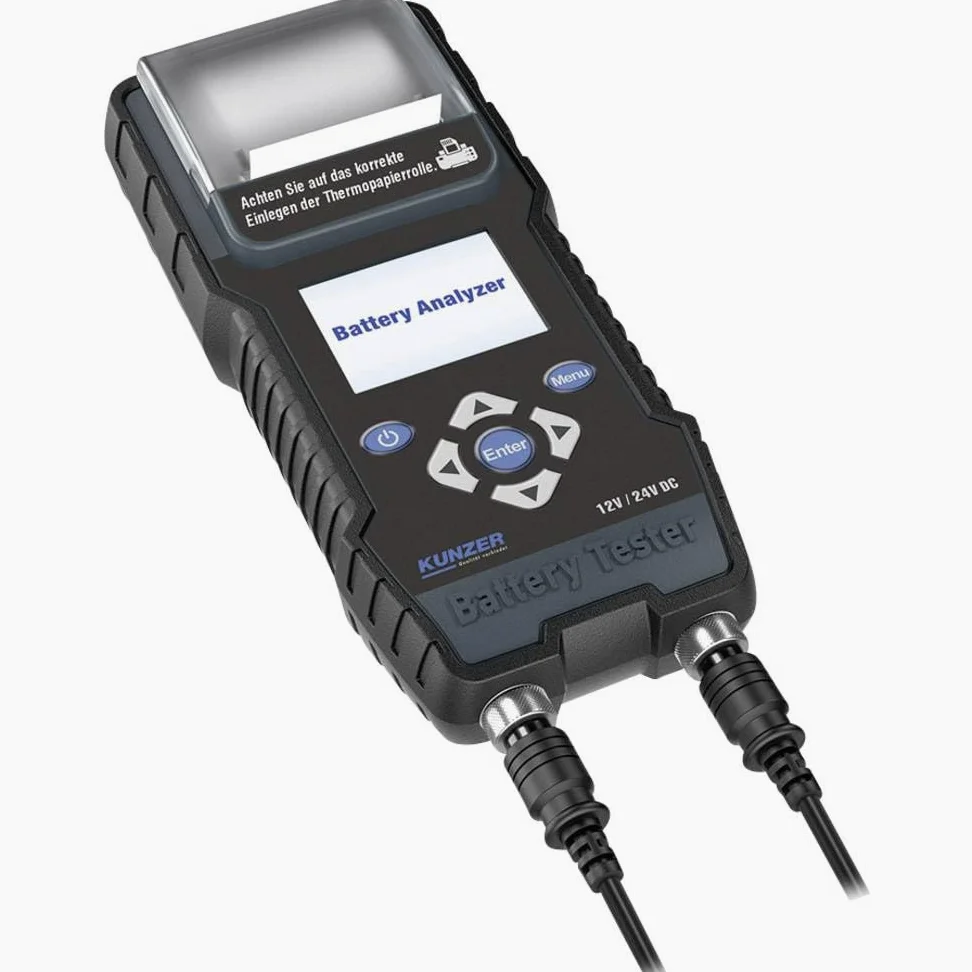 KUNZER BA1224 Comprobador de batería de coche con abrazaderas