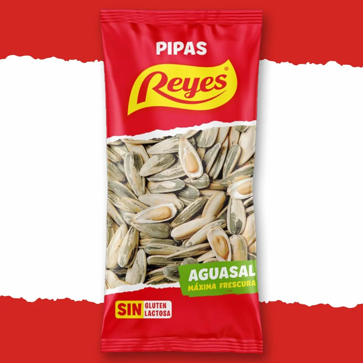 Pipas Reyes Caja 15 Bolsas x 80g Pipas Girasol Tostadas con Sal Frutos Secos Naturales Snack Saludable Aperitivo Clásico Español
