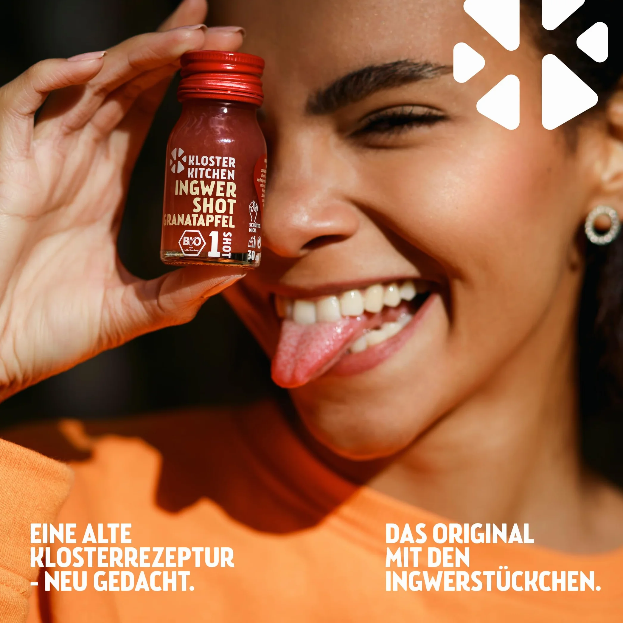 Kloster Kitchen Jengibre Shot 12SHOTS 6 x 360 ml, con trozos de jengibre, vegano