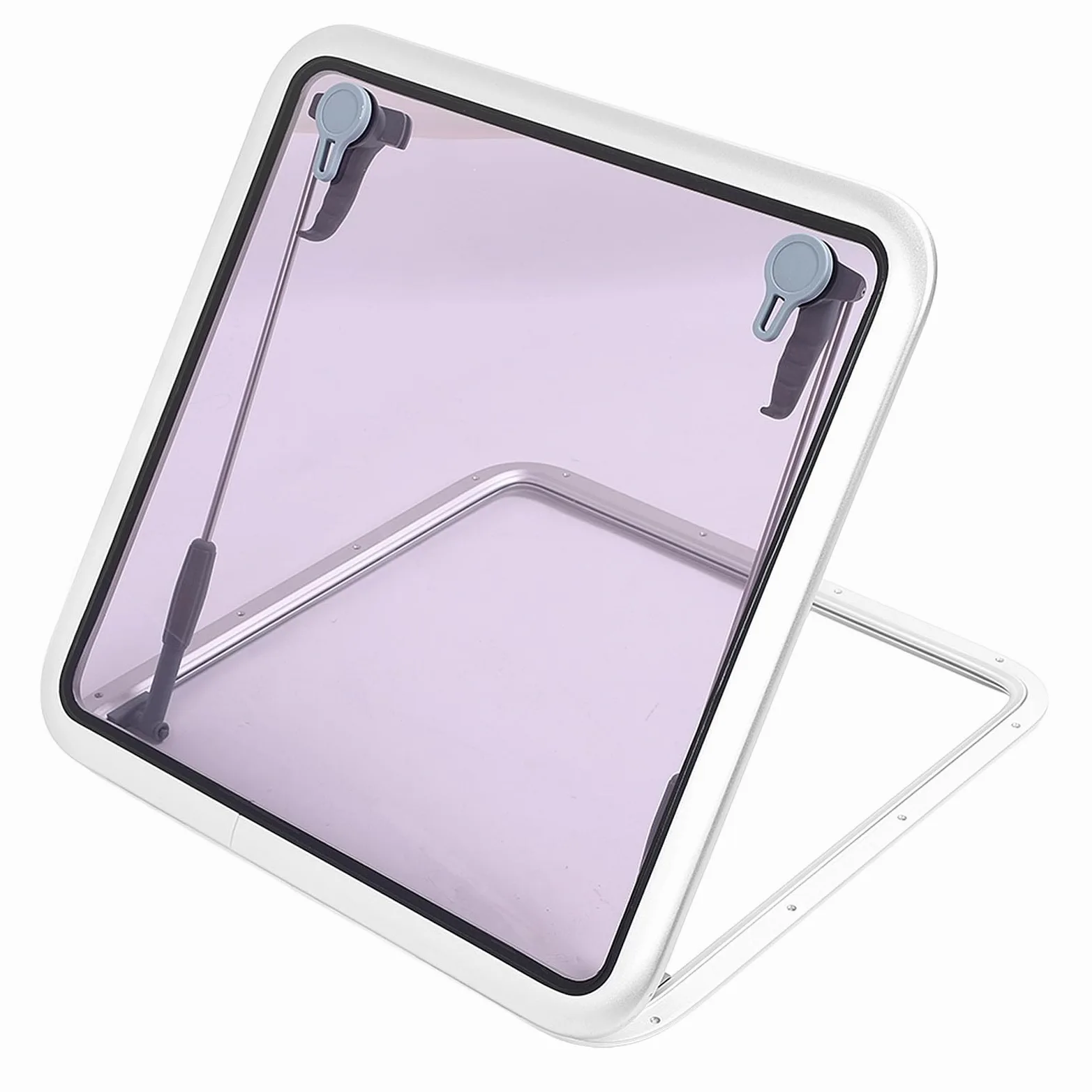 Ventana para RV, 600 X 600 Mm, Claraboyas Ajustables para Barcos, Ventana Cuadrada, Cubierta de Empuje, Claraboyas, Escotilla de Ventilación con Varilla de Soporte para Yate,
