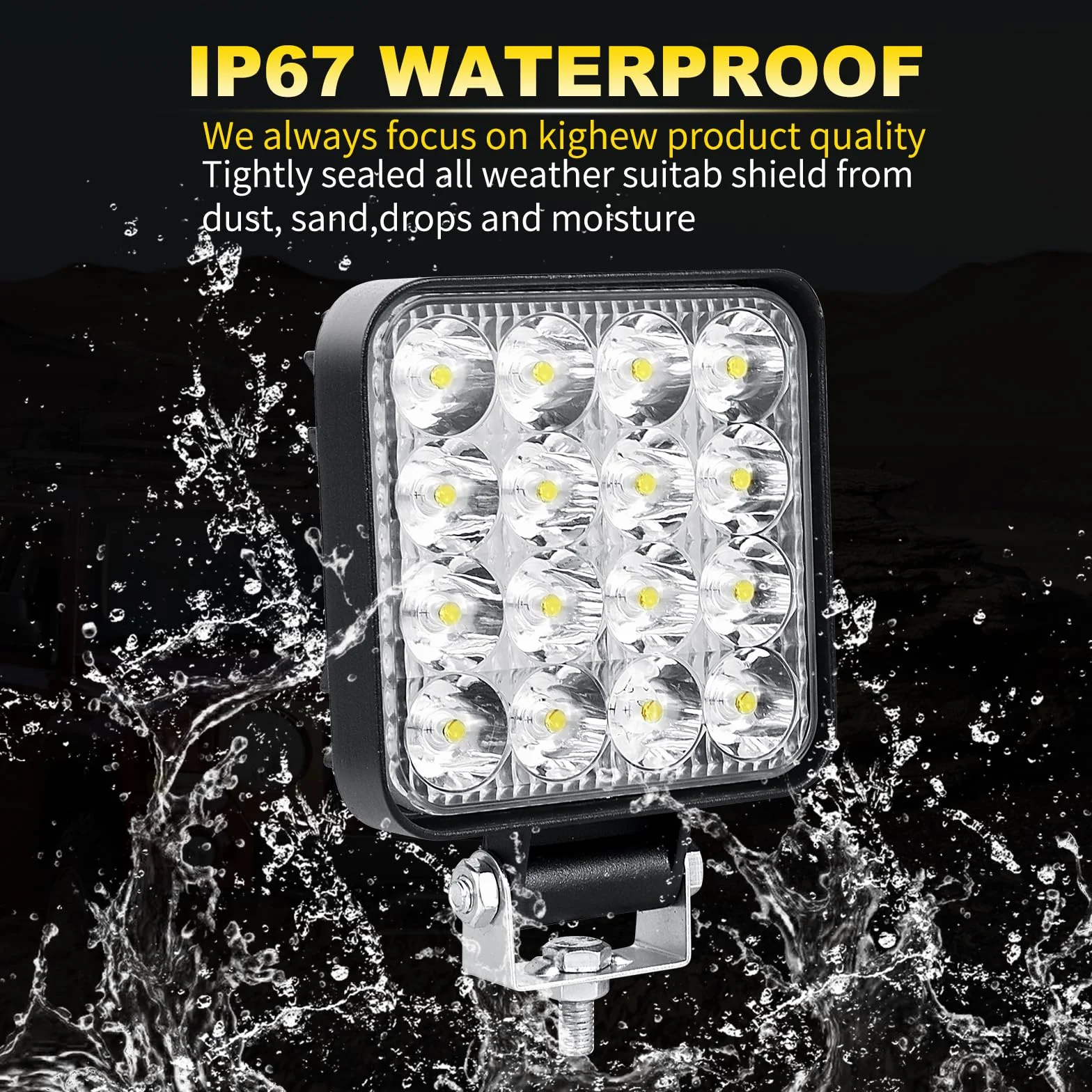 RIGIDON 48W 3.3" Mini Spot Lámpara LED Faro de Trabajo Rectangular 12V 24V para Off Road Camión 4x4 ATV