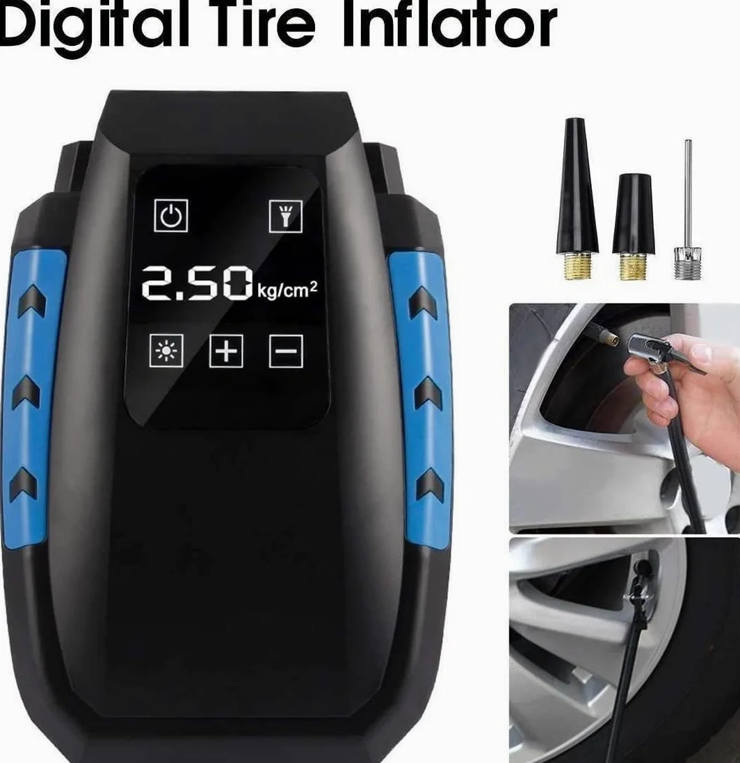 Inflador de neumáticos de compresor de Aire, Bomba de Aire Auto Touchscreen de 150PSI DC 12V para neumáticos de automóviles, Bicicletas y Otros inflables, compresor de Aire portátil con luz LED
