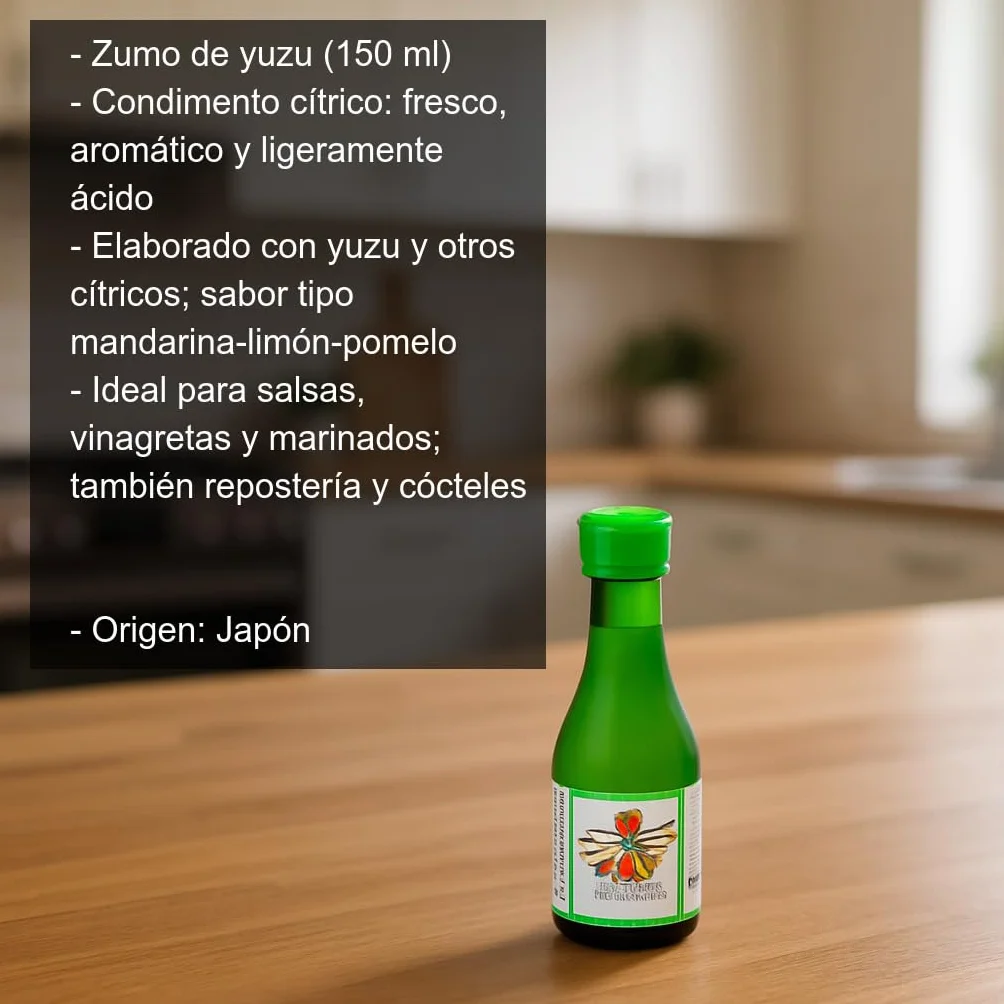 Zumo de Yuzu 150 ml condimento cítrico para cocina japonesa salsas y marinados