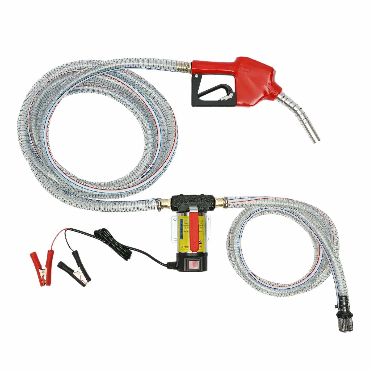 Bomba de aceite diesel autocebante, 12 V, 175 W, pistola automática con manguera de PVC, 50 l/min