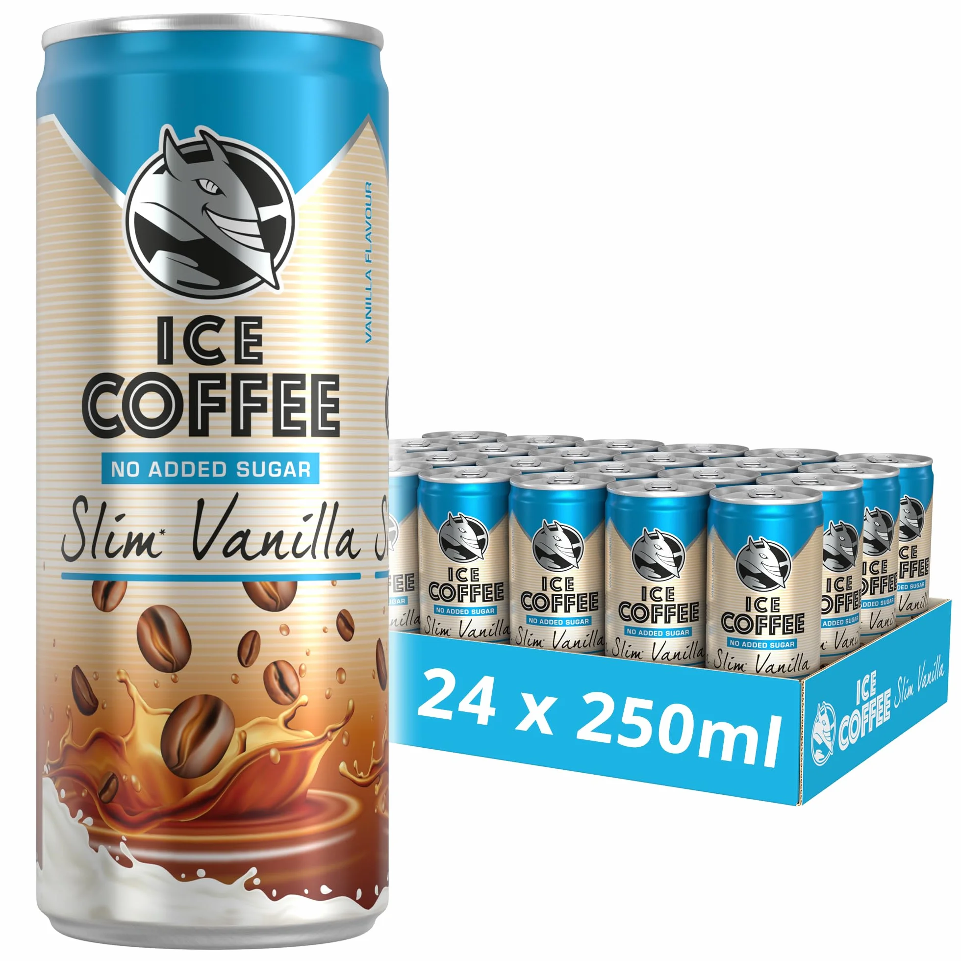 HELL Ice Coffee Slim Vanilla Latte 24x250ml Cafeina 40mg/100ml Cafe Arabica Robusta