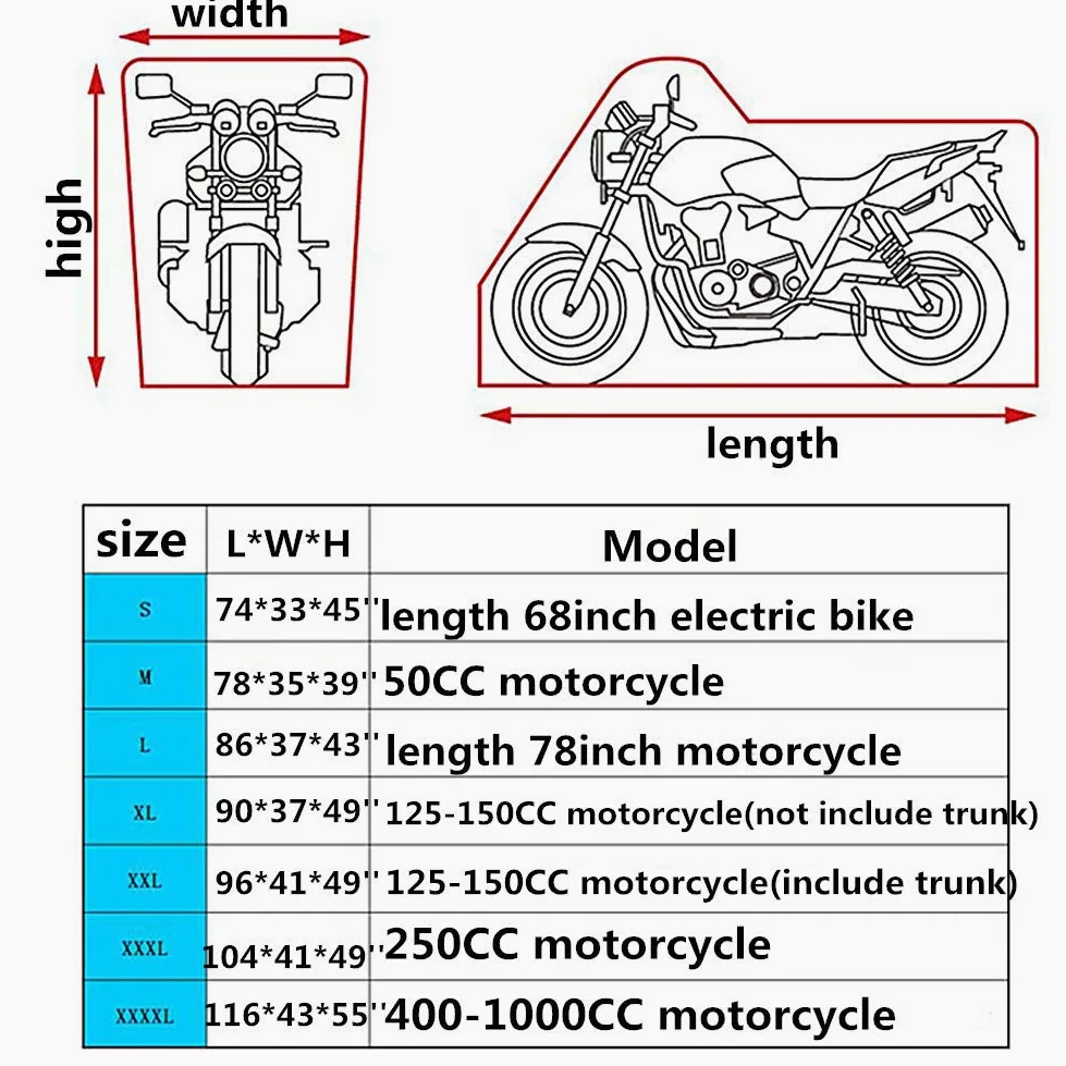 PURRL Cubierta para Motocicleta Cubierta para Motocicleta Mobility Scooter Cubiertas para Lluvia Cubiertas para Scooter Cubiertas para Motocicleta para Almacenamiento Exterior Cubierta para Scooter