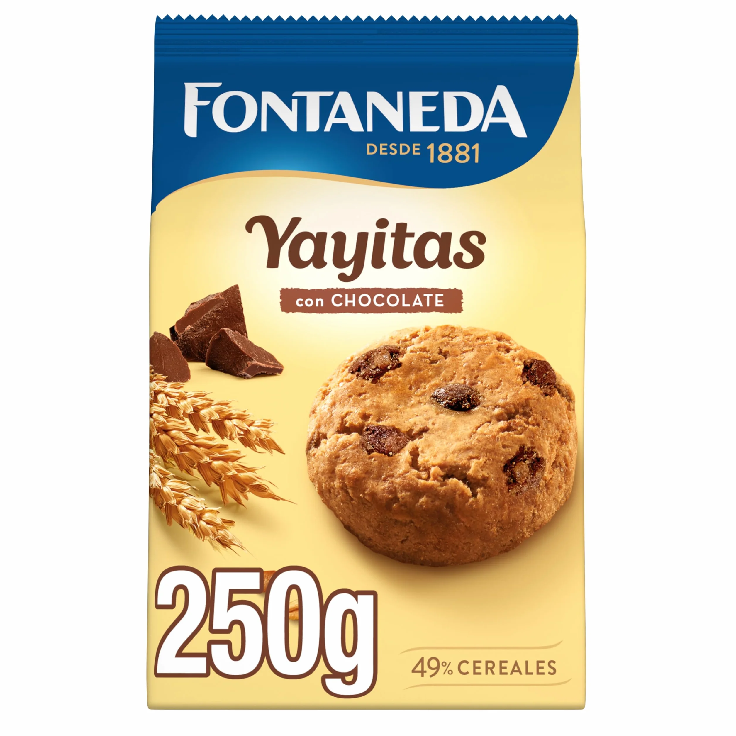 Fontaneda Yayitas Galletas con Pepitas de Chocolate y Cacao, 250 g