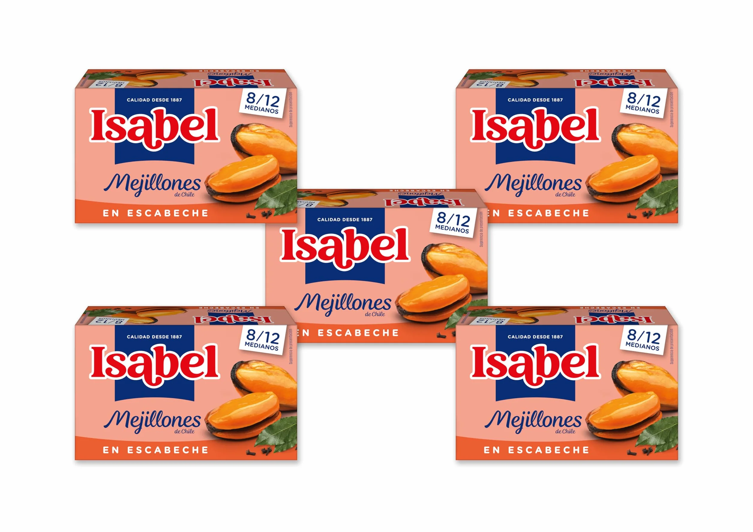 Isabel Mejillones en Escabeche Pack 5 Latas 8-12