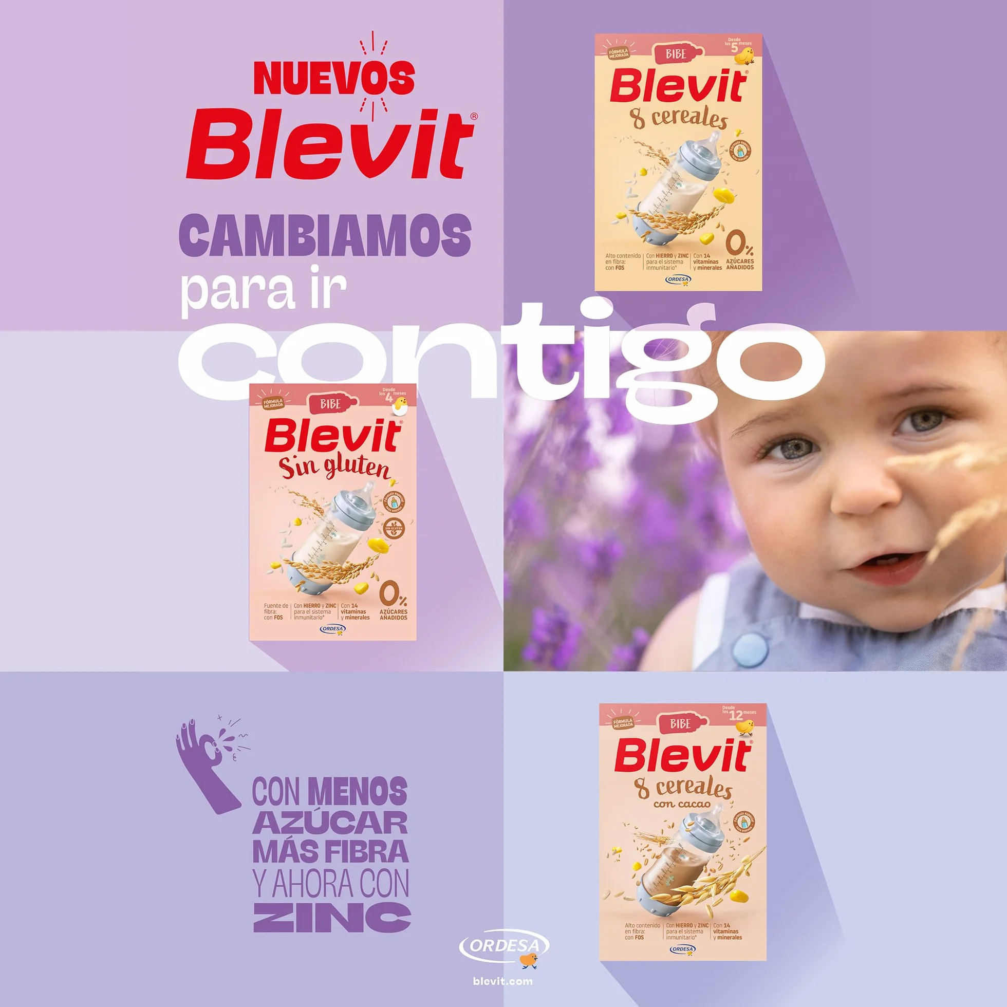 Blevit Bibe 8 Cereales con Cacao 500g Papilla para Bebé 12 meses 14 Vitaminas y Minerales