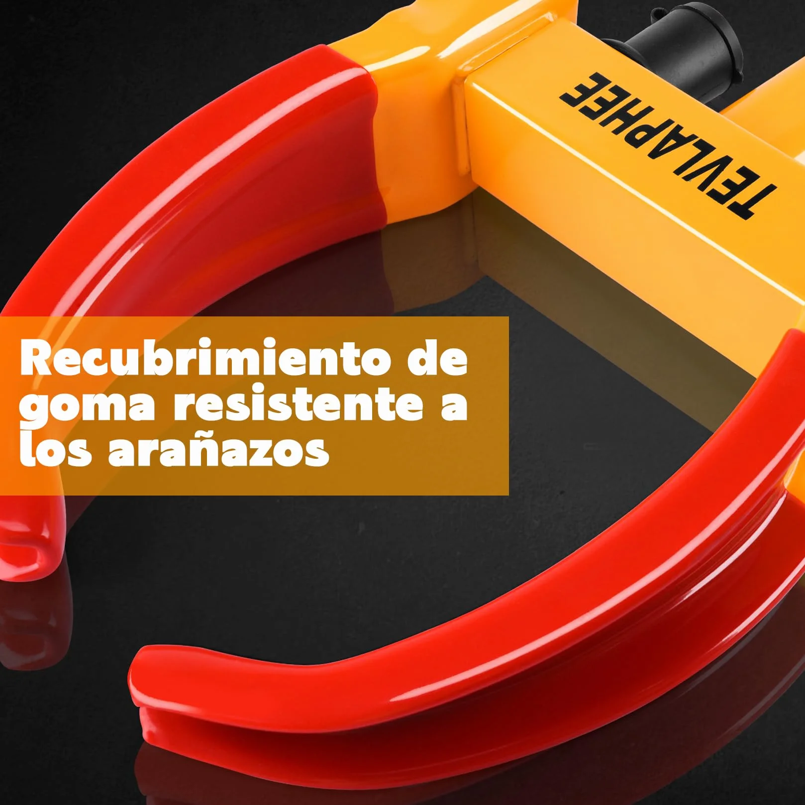 Tevlaphee Cepo Antirrobo Rueda Coche Remolque Caravana Reforzado Universal Ajustable Protección PVP Cerradura Antitaladro