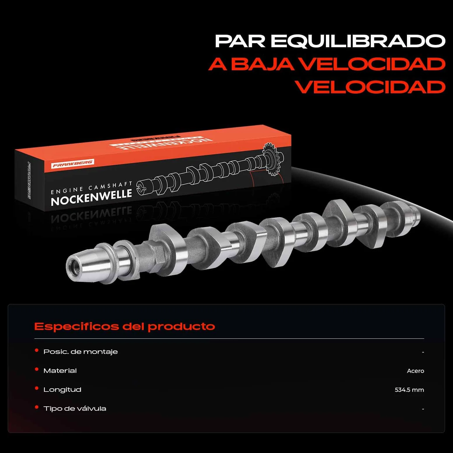 Frankberg árbol de levas | Compatible con: Land Cruiser Hardtop J7, 4 Runner N18, Land Cruiser Prado J12, Land Cruiser J7 JL7, Land Cruiser 90 J9