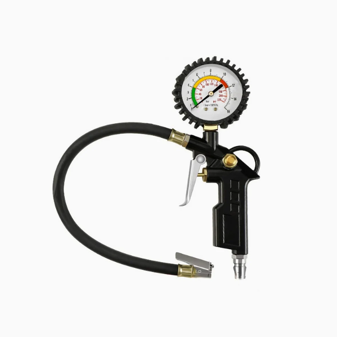 Medidor de presión de neumáticos 220PSI medidor de presión de Pistola de Aire Multifuncional Adecuado para Coches Motocicletas Bicicletas