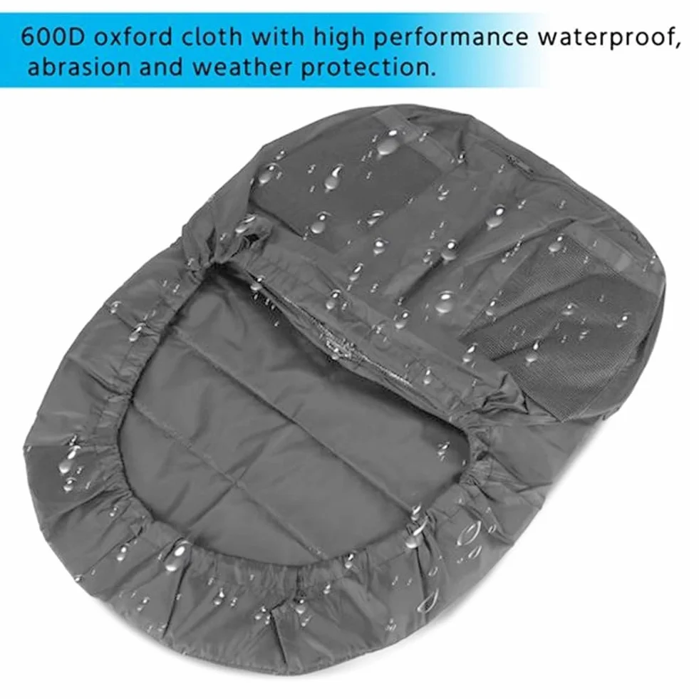 Universal para Asiento de Tractor, Cortacésped, Acolchada, Cómoda, Bolsa de Almacenamiento, Mediana (Gris)