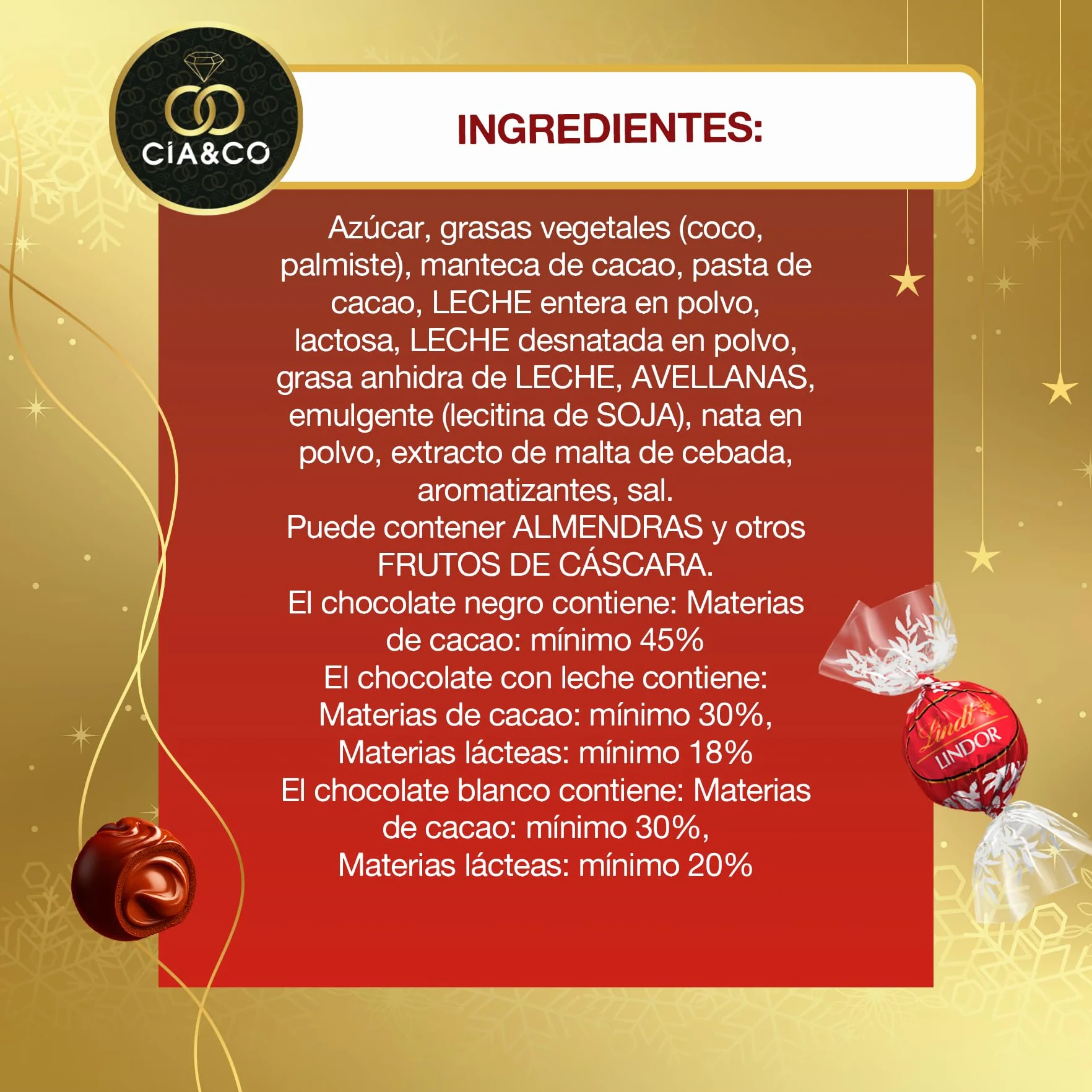 Calendario de Adviento LINDT LINDOR 2025 24 Bombones Gourmet 312 g Regalo Navideño Premium