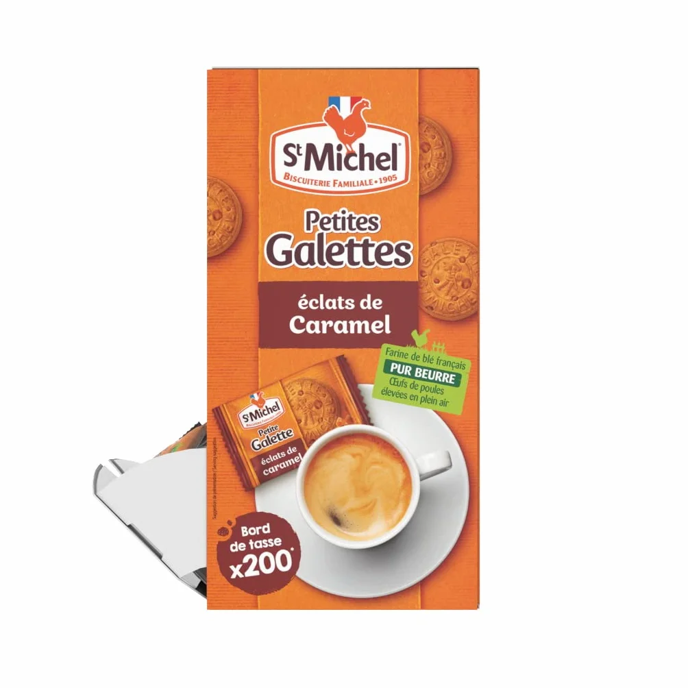 St Michel Distribuidor de Galletas Pequeñas con Trocitos de Caramelo 200 Galletas en Bolsa Fresca