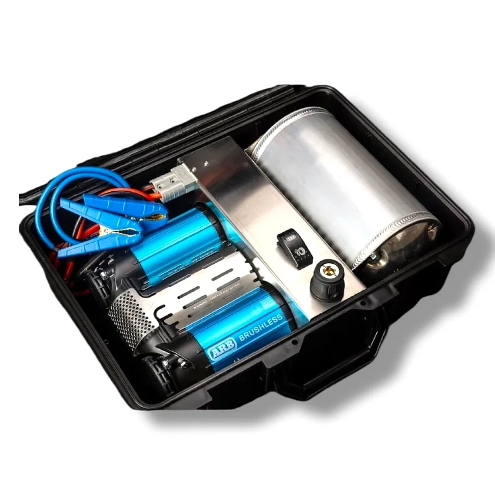 ARB CKBLTP12 - Compresor de aire portátil sin escobillas de 12 V, motor doble premium a bordo con salida de 1,5x, ideal para un tiempo de recarga de neumáticos más rápido y aventuras todoterreno de 4