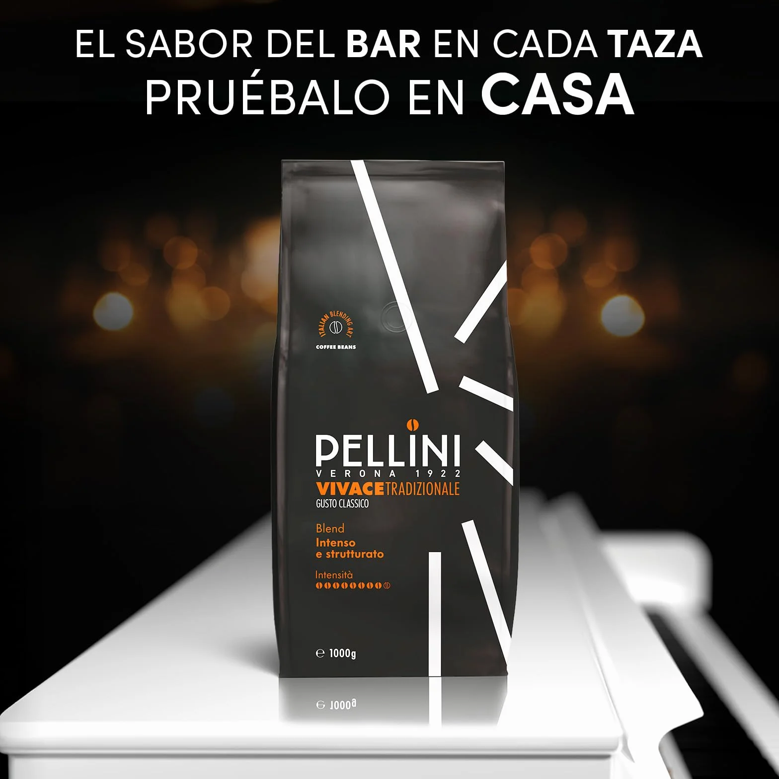 Pellini N.82 Vivace Café en Grano Espresso 1 kg Mezcla Clásica Arábica Robusta Tueste Medio