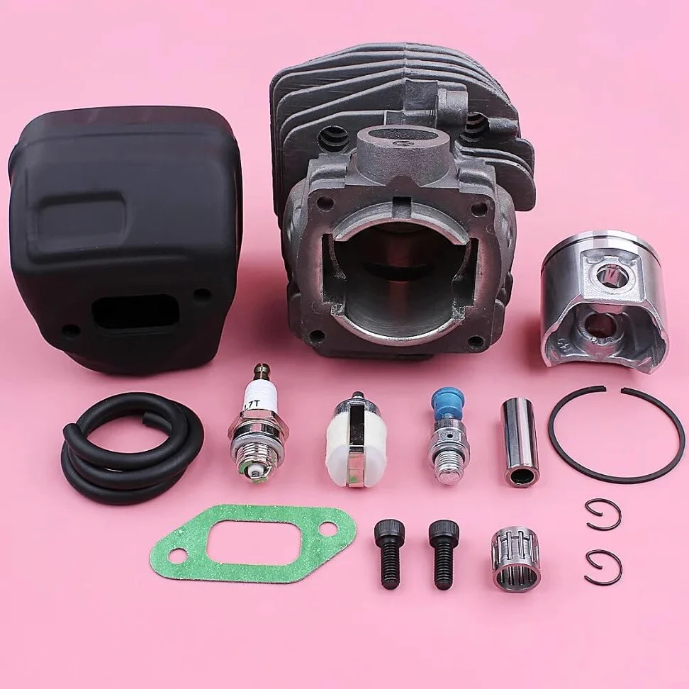 Kit de pistón de cilindro de 47 mm, for Husqvarna 357 359, silenciador de escape, junta de perno, línea de filtro de combustible, pieza de repuesto de motosierra Pistón del cilindro de motosie