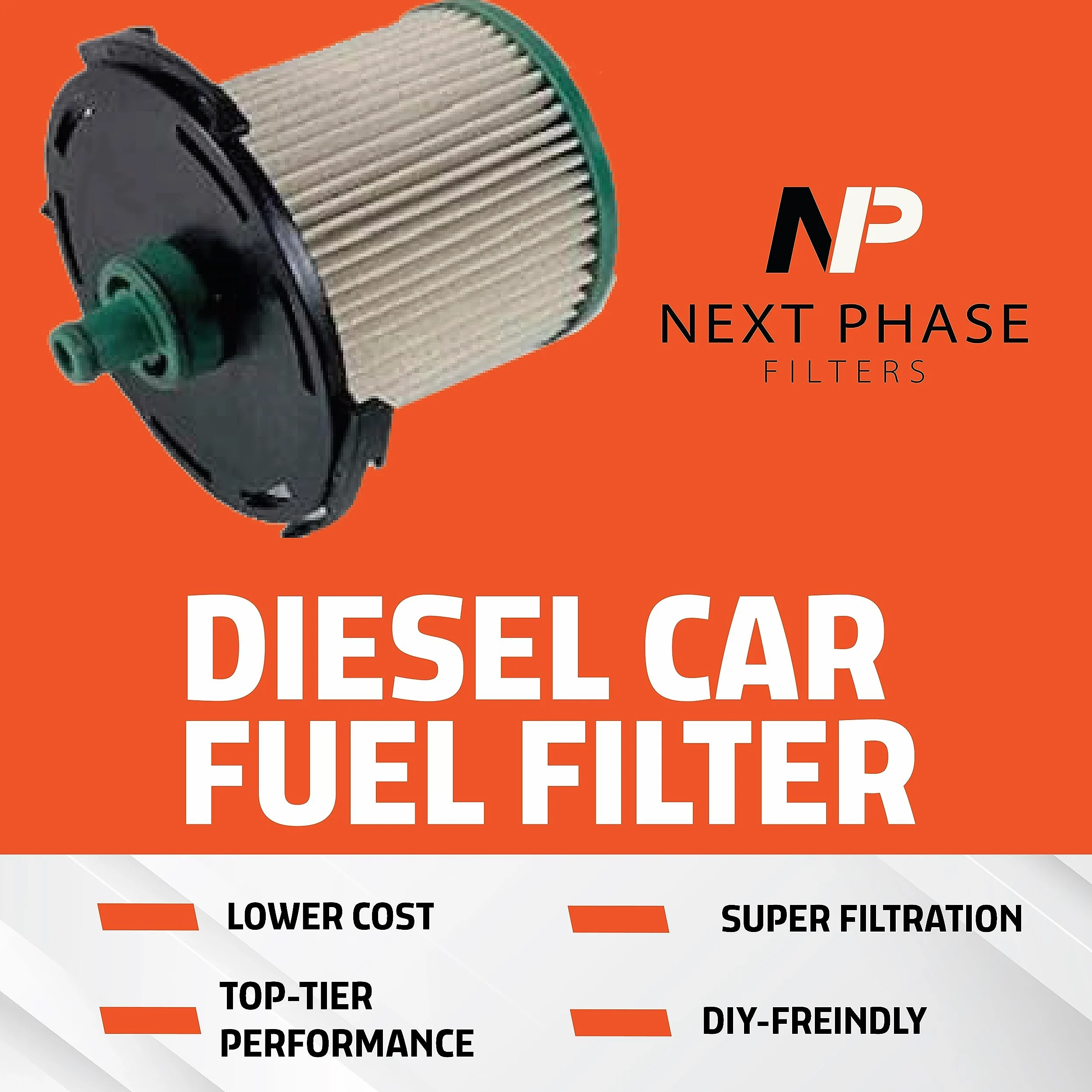 Filtro de combustible diésel, paquete de 1, compatible con Ford Transit Van 150, 250, 350 y 350 HD 3.2L 2015-2019, repuesto de piezas de filtro de combustible con junta tórica, reemplaza O.E