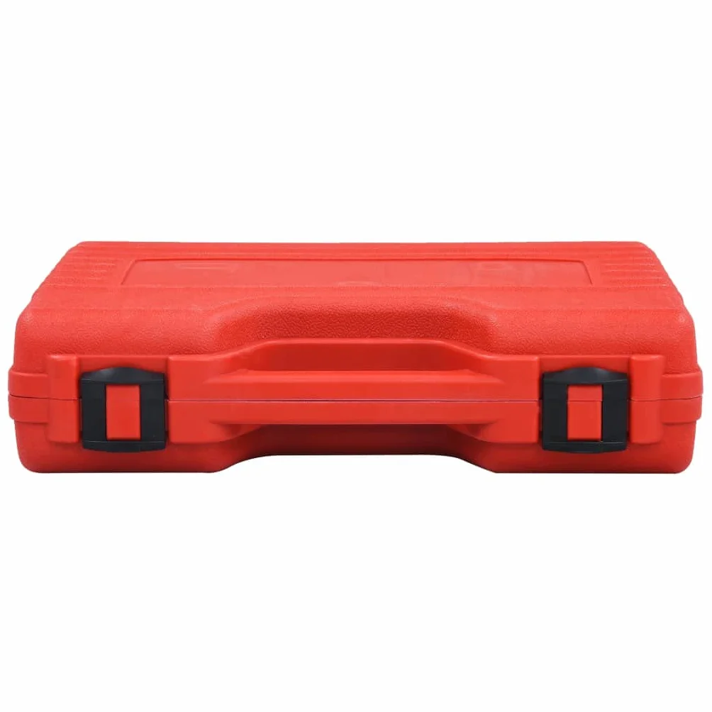 Comprobador de presión de 14 piezas para sistemas de refrigeración y tapa del radiador con 12 adaptadores, rango de presión 0-2,5 bar, maletín de almacenamiento rojo, universal para coche