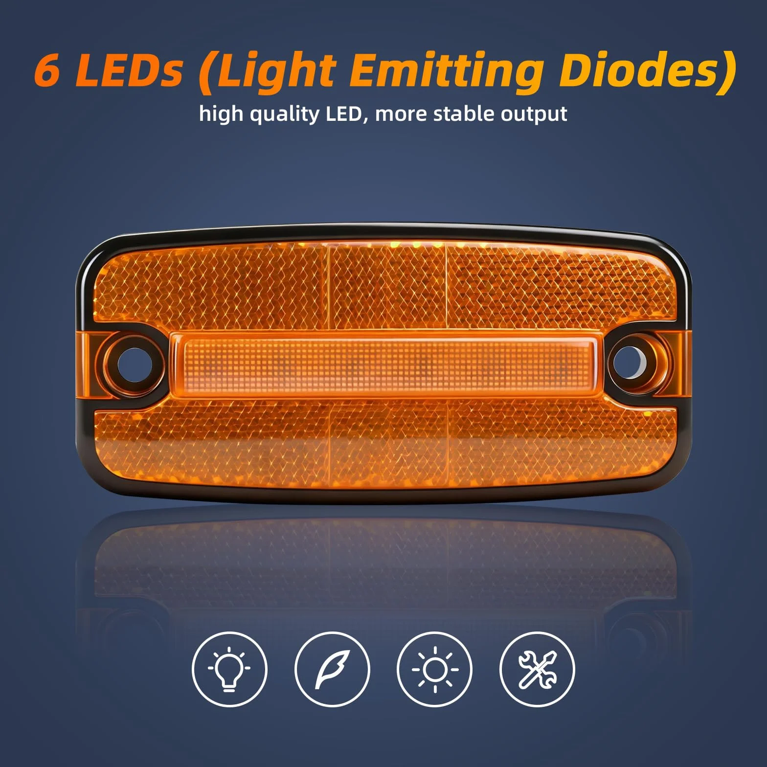 4x Luces Laterales LED Naranjas, 12V/24V impermeables IP65 con soporte, con certificación ECE R10, para remolques, furgonetas, caravanas y camiones
