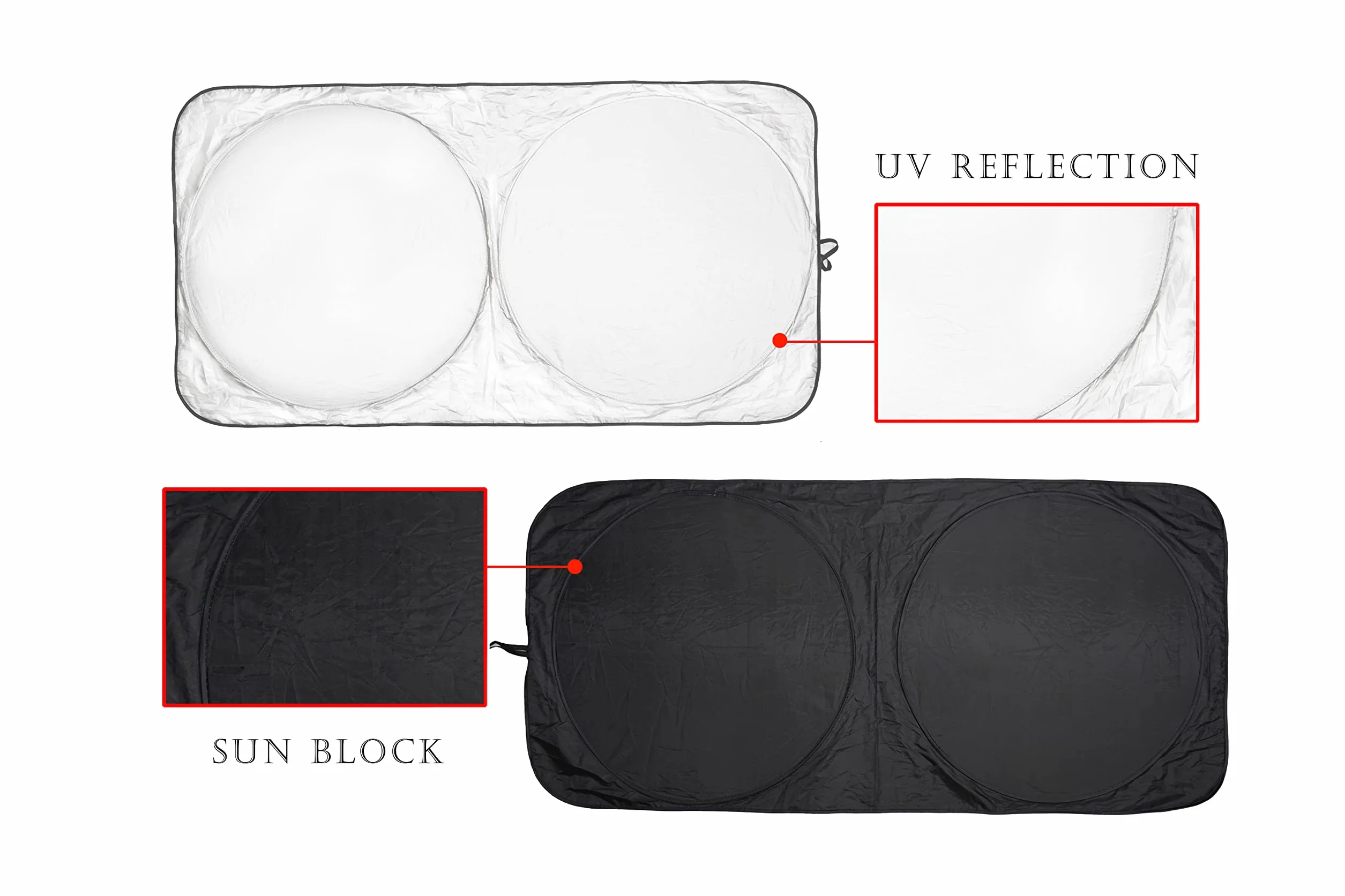 Parasol Delantero Coche Protector Solar Luna Plegable 150x70 cm UV