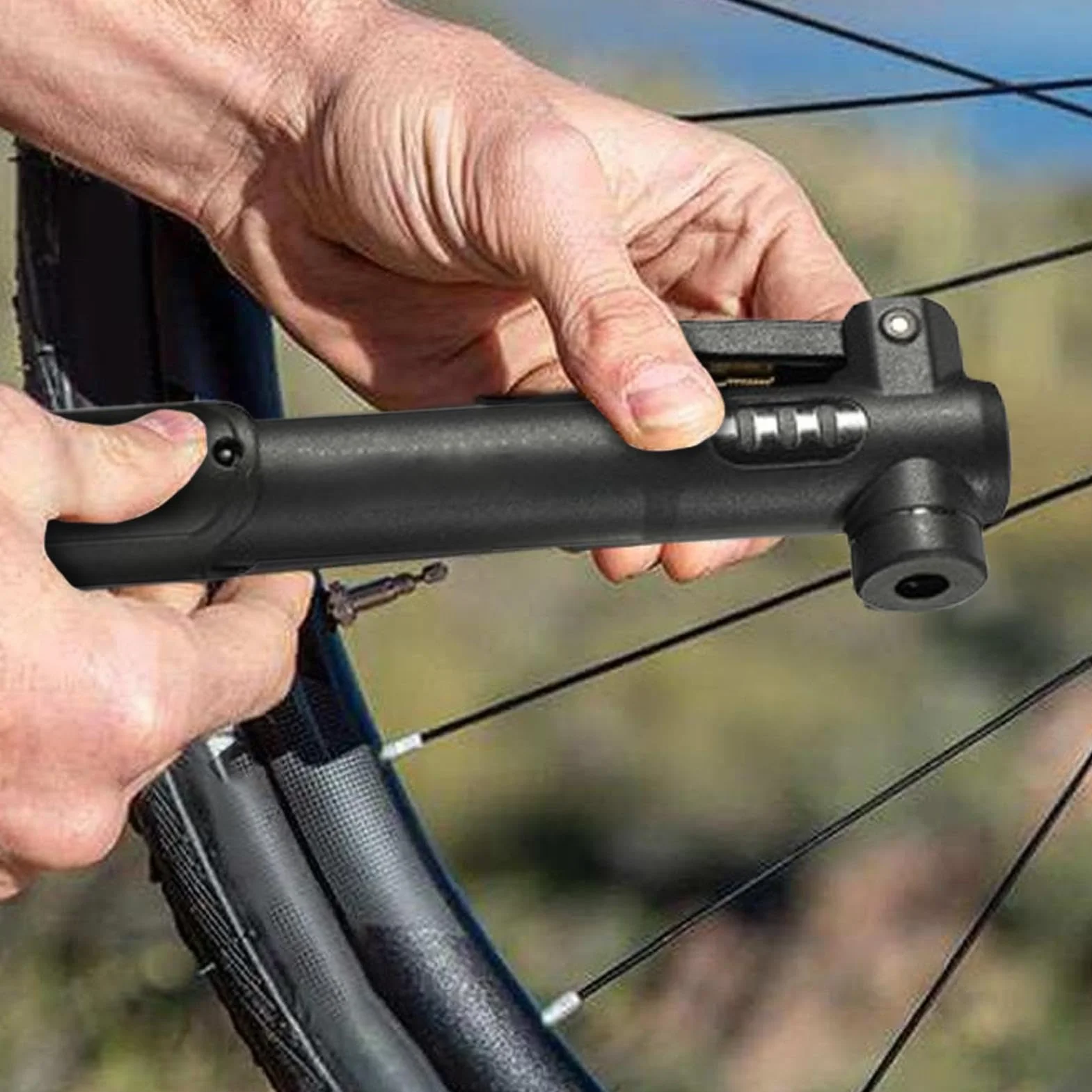 Compresor de aire portátil, inflador de bomba de aire para bicicletas - Compresor de aire ergonómico,Inflador de neumáticos Bombas de piso compactas de larga duración Inflado eficiente para automóvile
