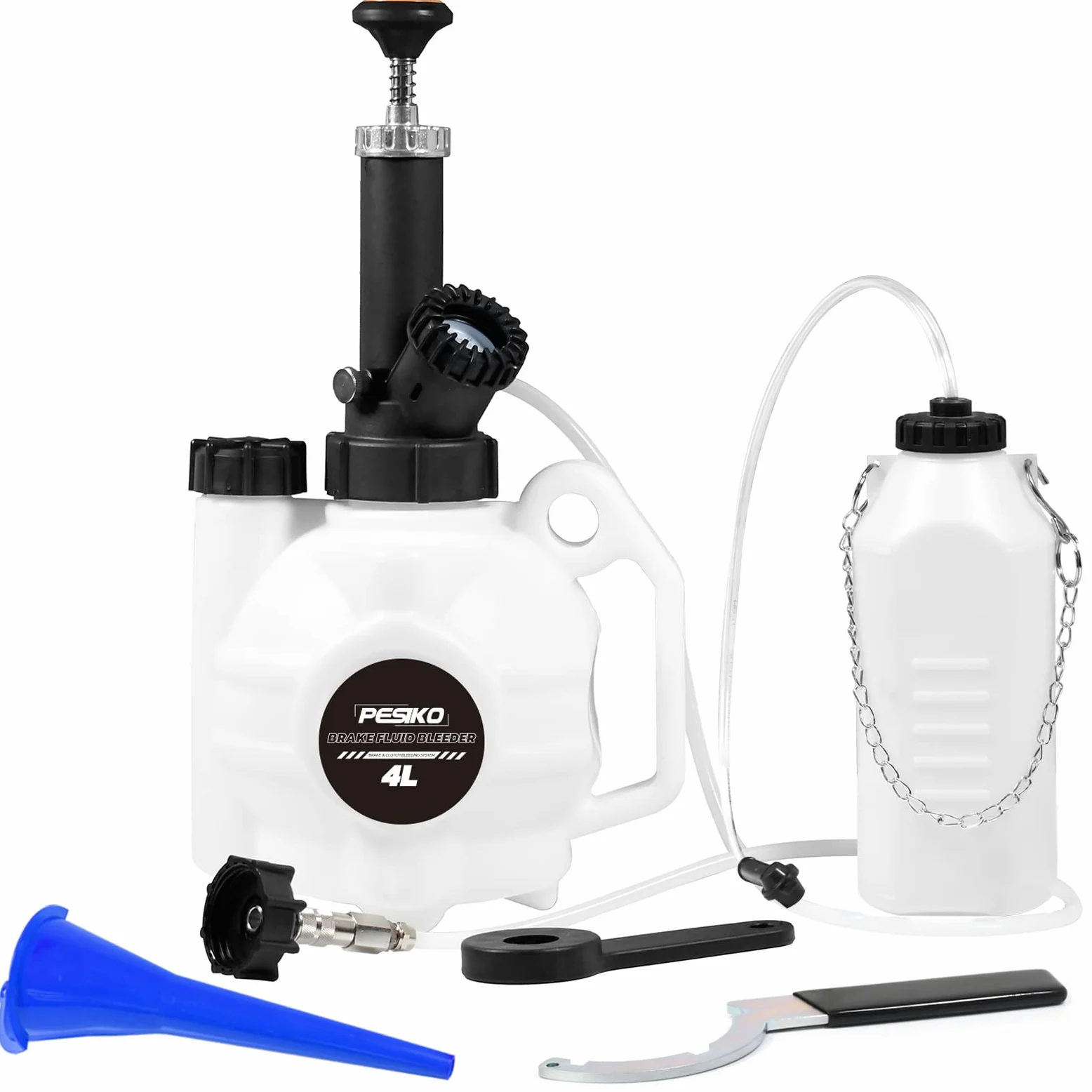 Kit de purga manual de líquido de frenos de 4 L, una persión, purgador de presión de freno con bomba de mano para la mayoría de purgadores de cilindro maestro automotriz europeos
