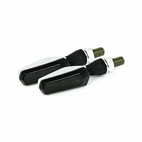 Par 2 flechas COB LED cromado delantero con lentes ahumadas 'y luces de posición homologadas universales para moto Custom Harley Davidson SPORTSTER, Dyna, Softail, Touring, VRod; Yamaha; SUZUKI;