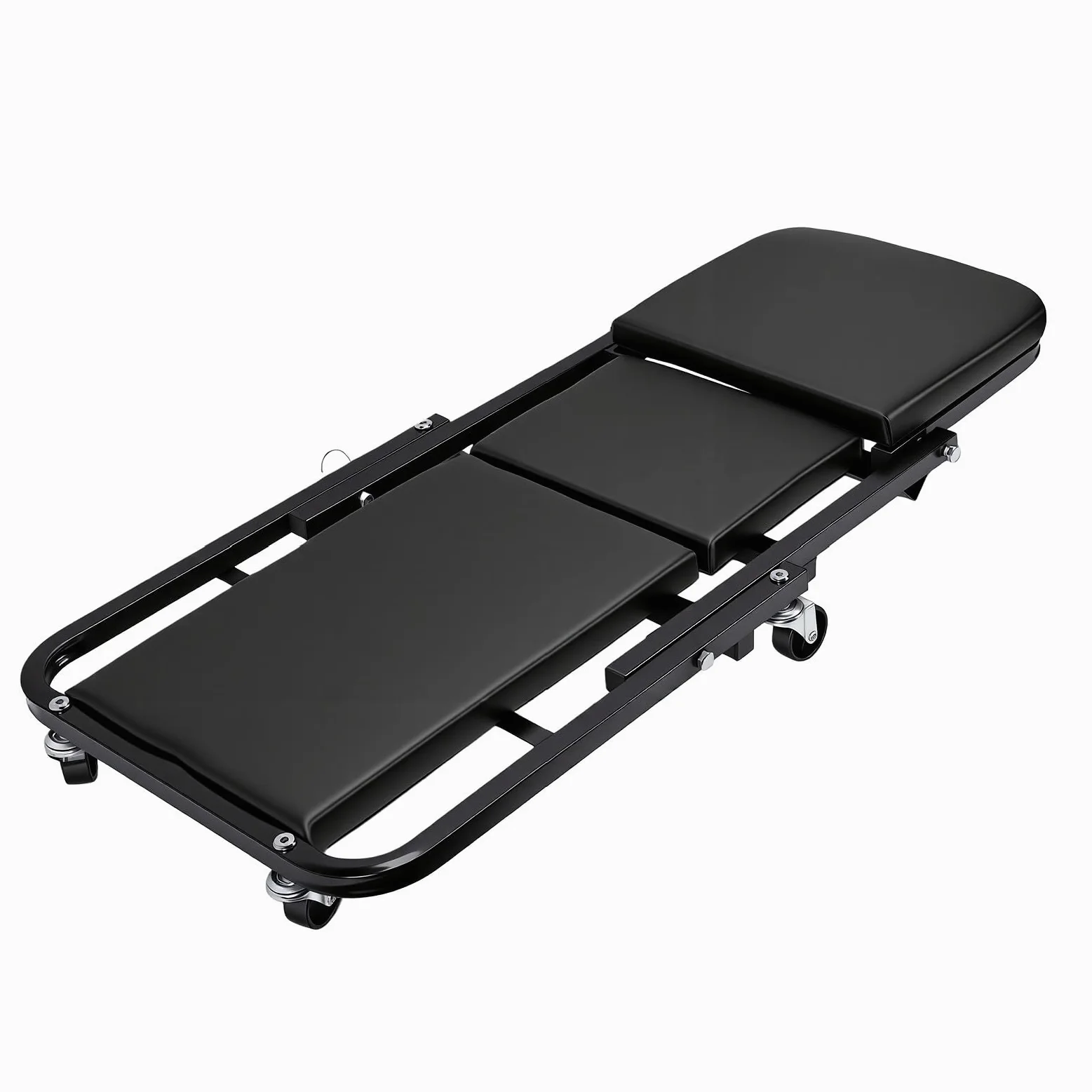 aqxreight Camilla Mecánica con Ruedas, Asiento Rodante Plegable de Perfil bajo 3 en 1 con 6 Ruedas Giratorias 360 Grados, for Reparación Debajo del Coche (Black)