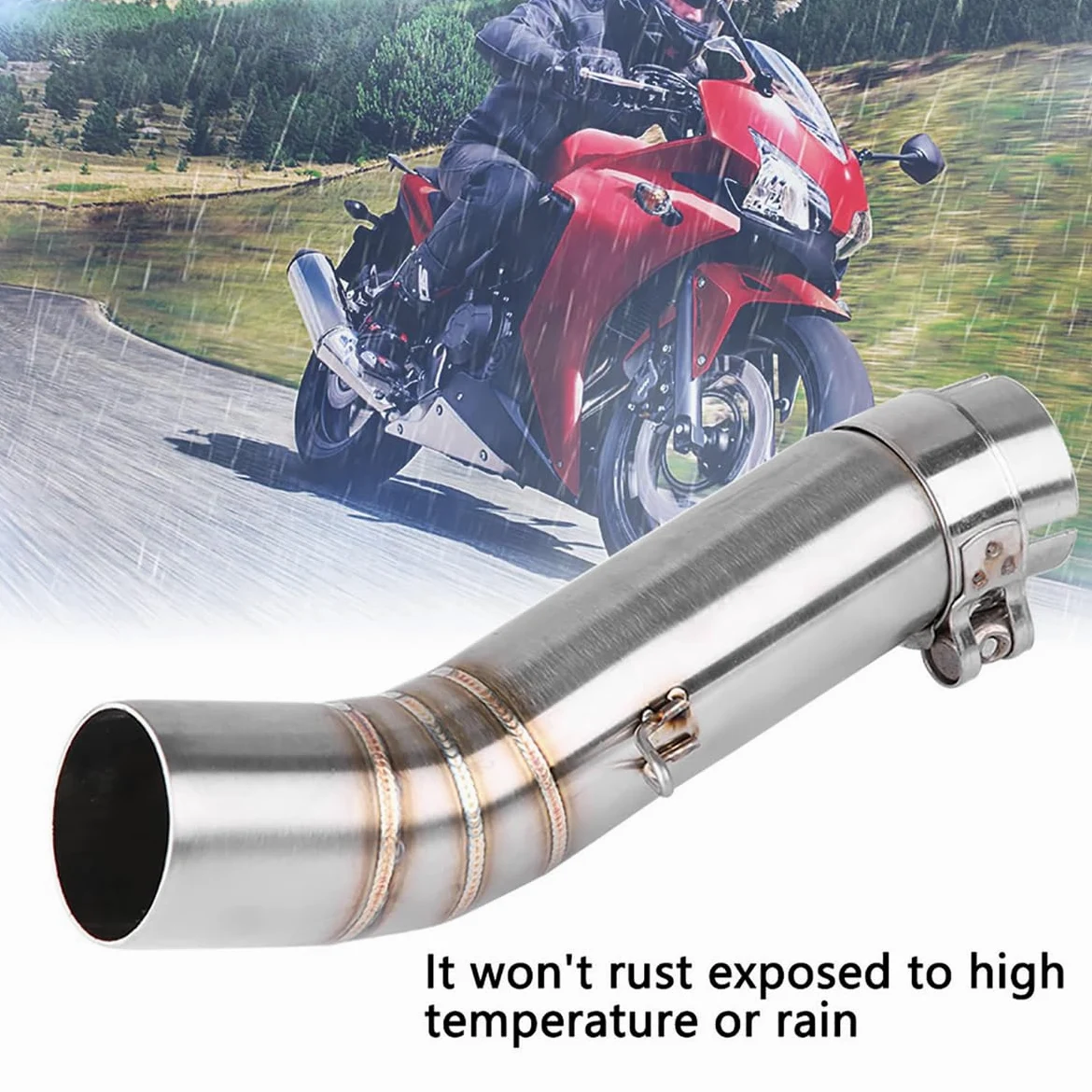 Ubric Conector del tubo central del escape de la motocicleta para CBR500R CB500X CB500F 2013-2015