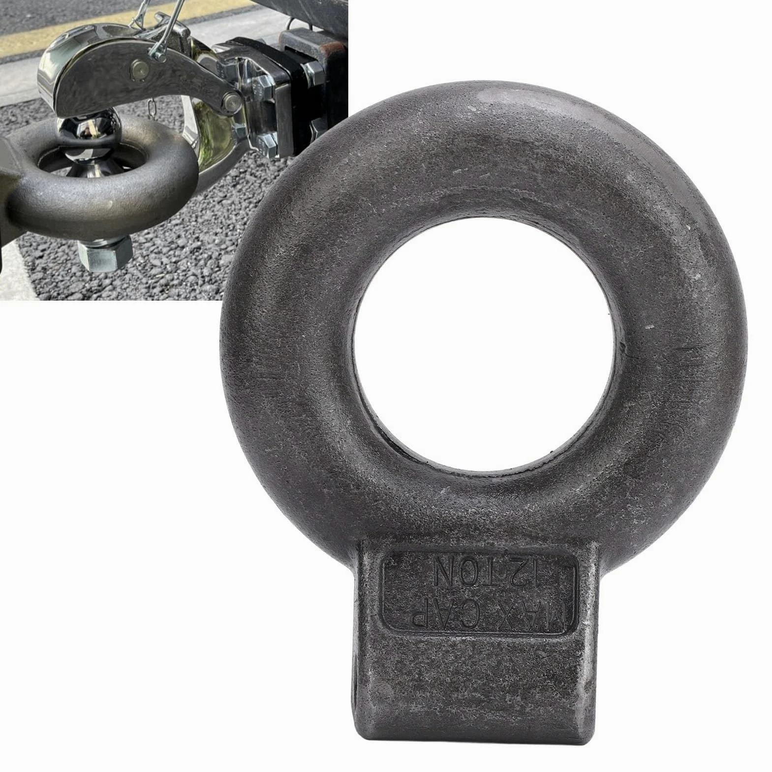 Anillo de Enganche Lunette 3 Pulgadas Diámetro Interior 12 Toneladas 25000 Libras para Remolques Caravanas Construcción Agricultura y Uso Compatible con Enganches Pintle