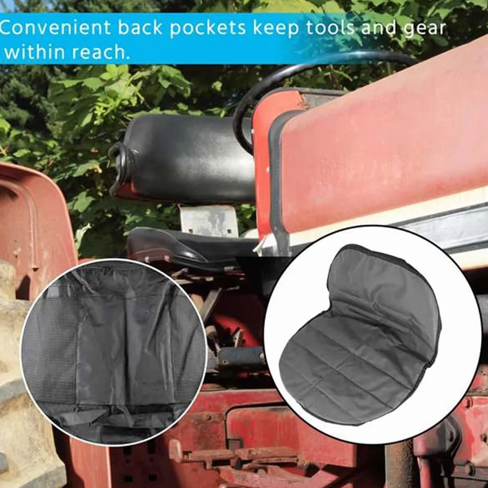 Universal para Asiento de Tractor, Cortacésped, Acolchada, Cómoda, Bolsa de Almacenamiento, Mediana (Gris)