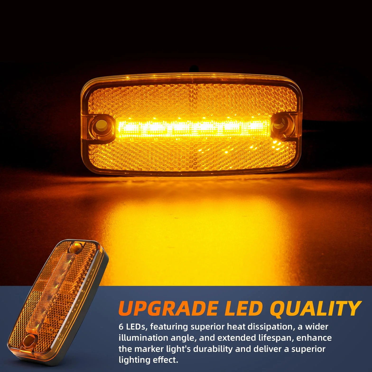4x Luces Laterales LED Naranjas, 12V/24V impermeables IP65 con soporte, con certificación ECE R10, para remolques, furgonetas, caravanas y camiones